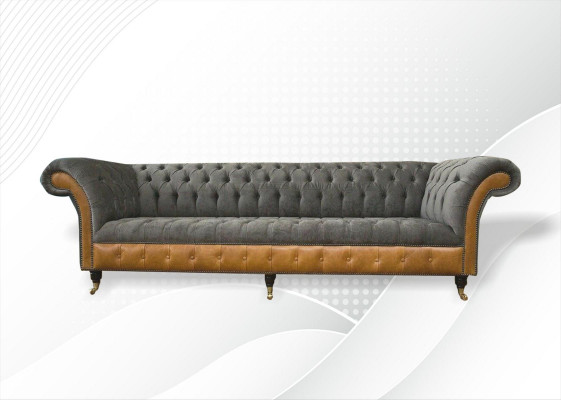 xxl Chesterfield Sofas Upholstered Design Luxury Sofa 4-Seater Leather Couches