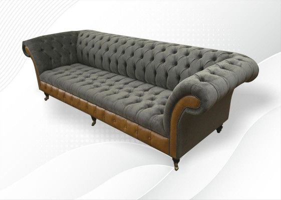 xxl Chesterfield Sofas Upholstered Design Luxury Sofa 4-Seater Leather Couches