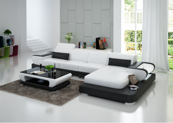 Elegant new L-shaped designer leather sofa for stylish living spaces