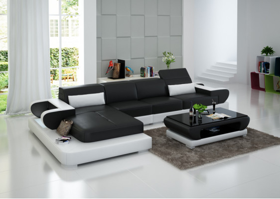 Elegant new L-shaped designer leather sofa for stylish living spaces
