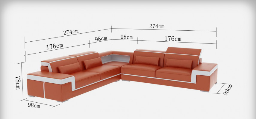 Leather sofa with USB, living area corner sofa corner ensemble design modern sofa G8020B