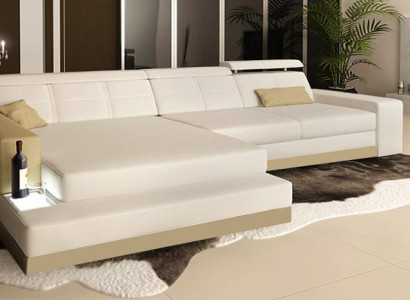 Leather sofa with USB living landscape corner sofa corner suite modern design sofa C4010B