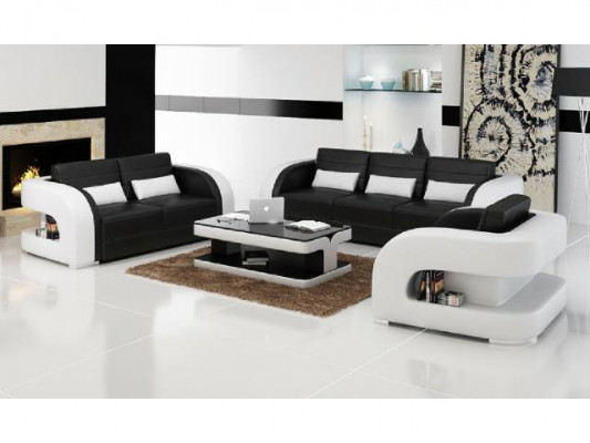 Leather sofa set USB sofa couch corner unit suites 3+2+1 new
