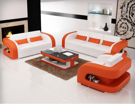 Leather sofa set USB sofa couch corner unit suites 3+2+1 new