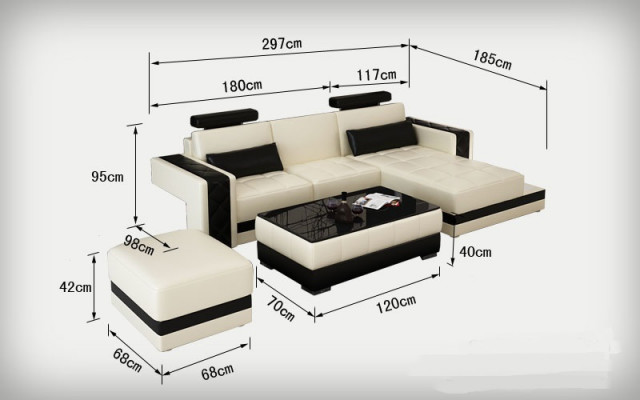 Leather sofa with USB living landscape corner sofa corner suite design modern sofa L6010D