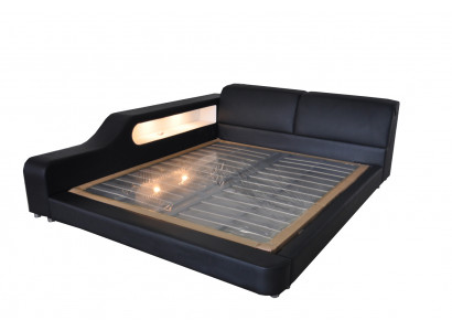 Design Bed XXL Big Beds Leather Hotel 180x200 Multifunction Shelf USB Upholstered