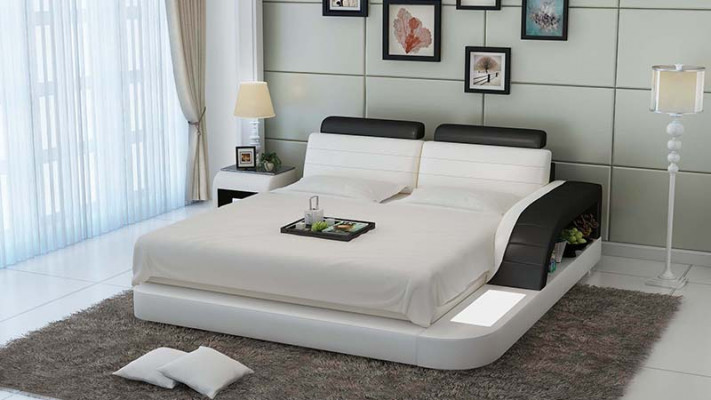 Modern bedroom bed high-quality design beds upholstery multifunction +USB