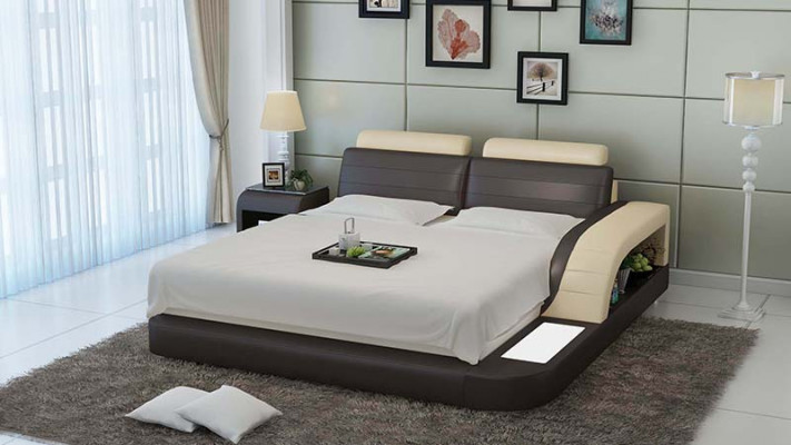 Modern bedroom bed high-quality design beds upholstery multifunction +USB
