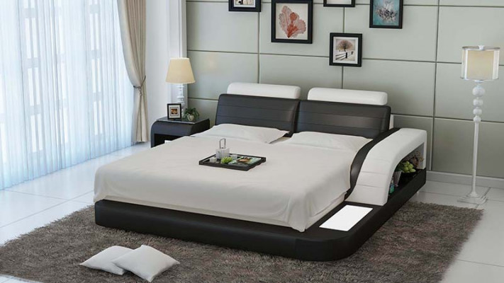 Modern bedroom bed high-quality design beds upholstery multifunction +USB