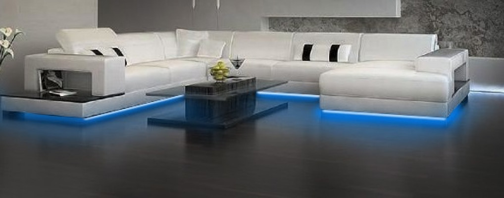 Living room couch upholstery corner set designer leather sofa big sofa with USB