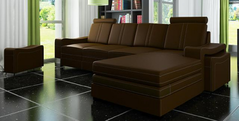 LEATHER SOFA LIVING AREA CORNER SOFA NEW SUITE XXL SOFA LEATHER COUCH with USB FRANCO