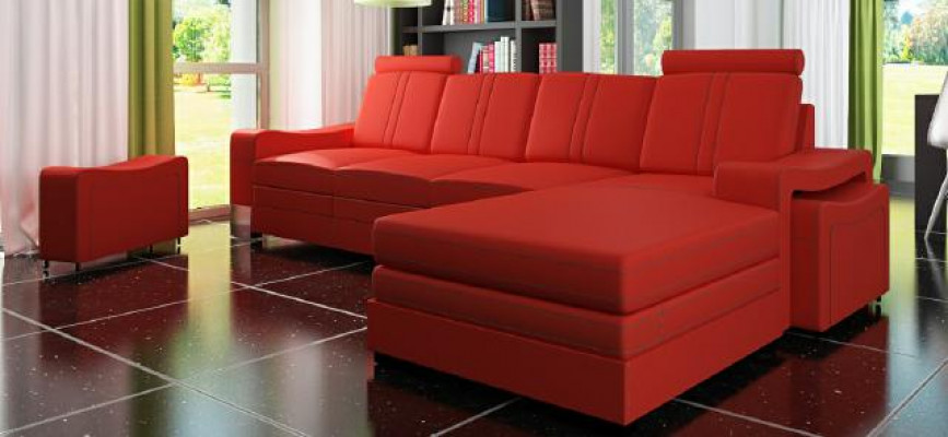 LEATHER SOFA LIVING AREA CORNER SOFA NEW SUITE XXL SOFA LEATHER COUCH with USB FRANCO