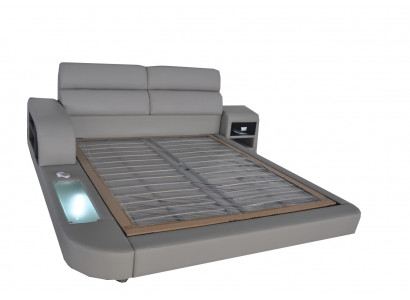 Luxury leather upholstered beds with USB double modern 140/160/180/200 bed LB8805
