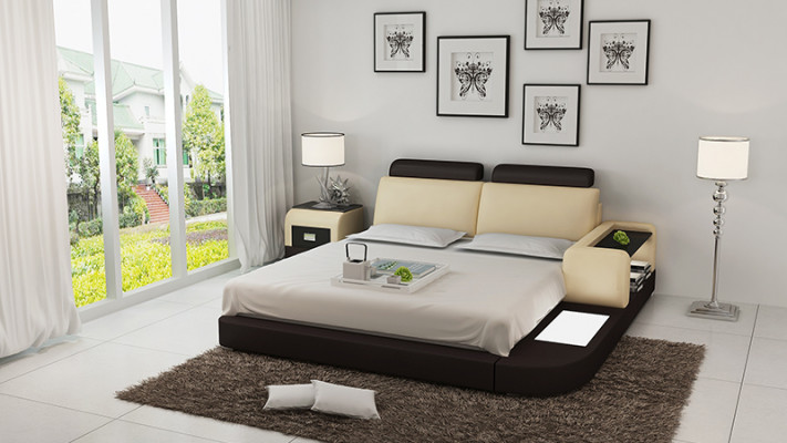 Bed with USB Upholstered Bed Luxury Bed Double Bed Marriage Bed Beds 140/160/180 cm