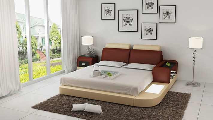 Bed with USB Upholstered Bed Luxury Bed Double Bed Marriage Bed Beds 140/160/180 cm