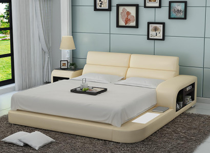 Bed USB Upholstered Bed Luxury Bed Double Bed Marital Bed Beds 200x220cm LB8805 New