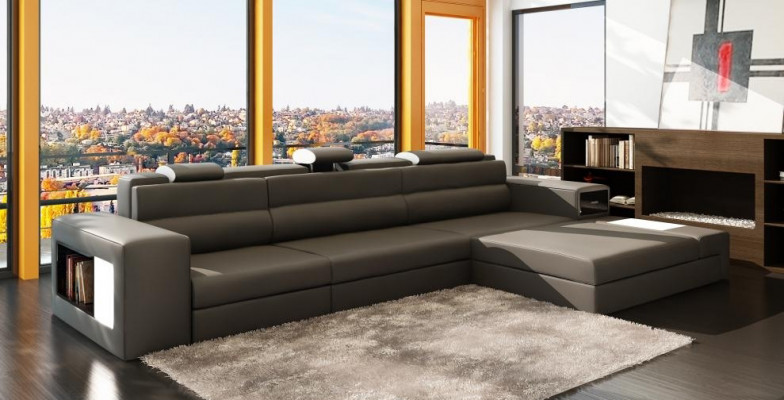 Design sofa, couch, upholstery, corner sofa, suite, living area, leather sofa Haid -G