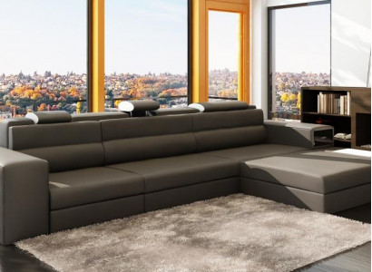 Design sofa, couch, upholstery, corner sofa, suite, living area, leather sofa Haid -G