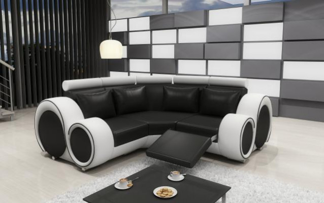 Corner sofa Couch BERX Upholstered Living Area Leather Corner Sofas Suite L Shape