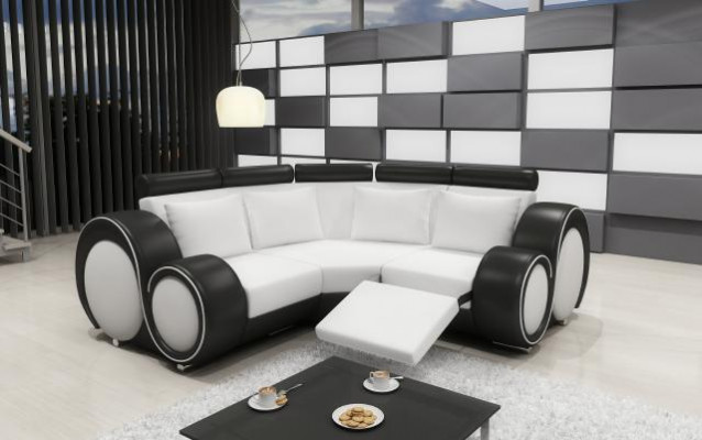 Corner sofa Couch BERX Upholstered Living Area Leather Corner Sofas Suite L Shape