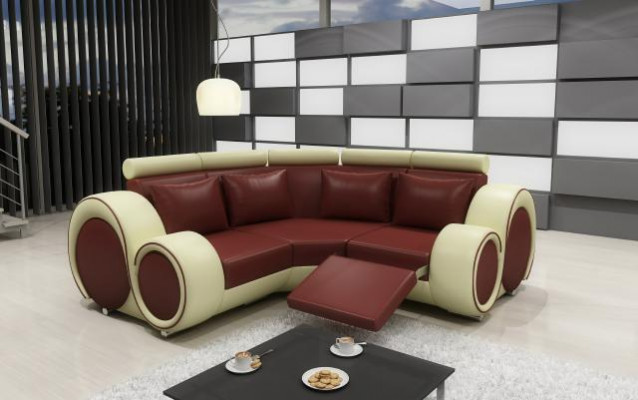 Corner sofa Couch BERX Upholstered Living Area Leather Corner Sofas Suite L Shape
