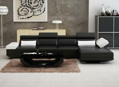 Living area upholstered corner sectional sofa couch suite landscape leather - AlfredC
