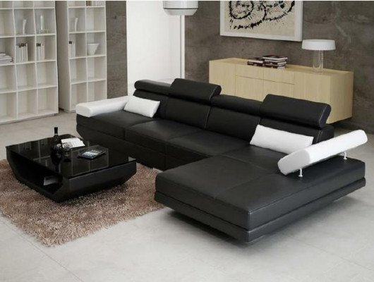 Living area upholstered corner sectional sofa couch suite landscape leather - AlfredC