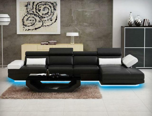 Living area upholstered corner sectional sofa couch suite landscape leather - AlfredC