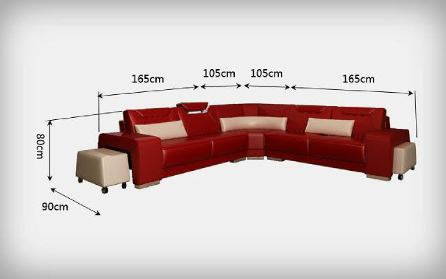 Seating landscape upholstered corner sofa couch set landscape leather seat PH739