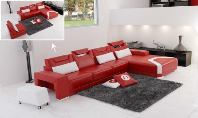 Living Landscape Upholstered Corner Corner Sofa Couch Suite Landscape Leather PH739B New