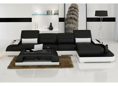Living area upholstered corner sectional sofa suite landscape leather