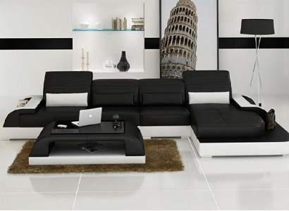 Living area upholstered corner sectional sofa suite landscape leather