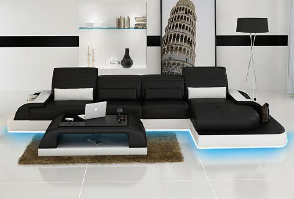 Living area upholstered corner sectional sofa suite landscape leather