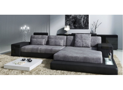LForm living landscape couch big XXL sofa leather upholstery corner set fabric textile