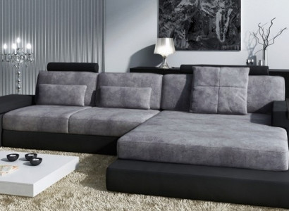 LForm living landscape couch big XXL sofa leather upholstery corner set fabric textile