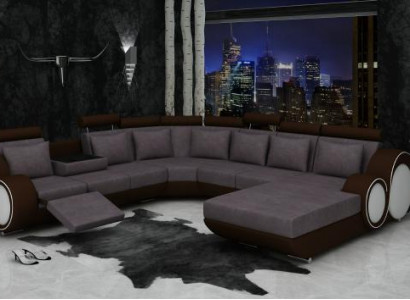Textile Sofa With USB XXL Living Landscape Fabric Couch Big Sofa Upholstery Corner Sofa New