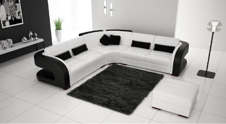 LEATHER SOFA Design LIVING ROOM SET COUCH SUITE UPHOLSTERED CORNER SOFA Bergamo