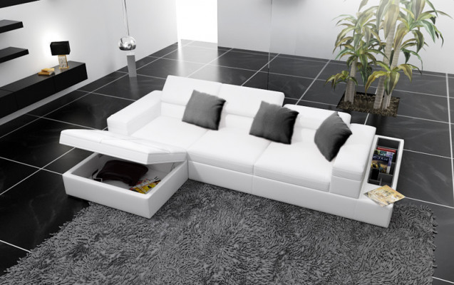 Leather sofa with USB living landscape corner sofa corner set design modern K5006D