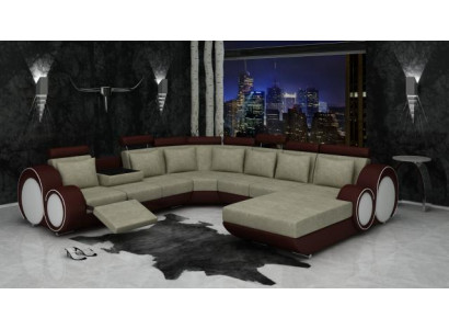 Textile Sofa with USB XXL Living Landscape Fabric Couch Big Sofa Upholstered Corner Sofa New