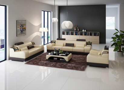 Sofa set Couch Upholstered Sofa 3+3 Complete Set Suites Design Leather 2-piece.