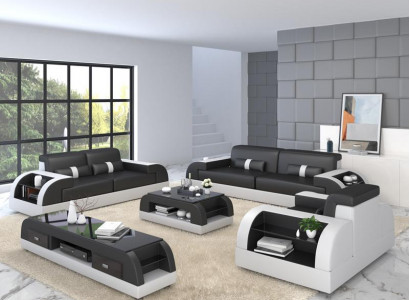Sofa Set Couch Upholstery Sofa 3+1 Complete Set Suites Design Leather 2-piece.
