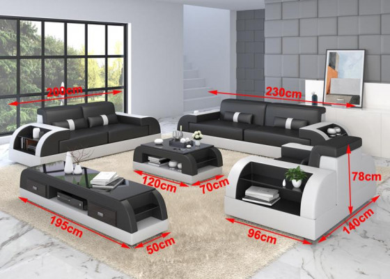 Sofa Set Couch Upholstery Sofa 3+1 Complete Set Suites Design Leather 2-piece.