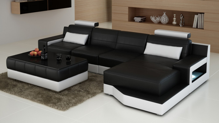 Leather sofa couch living landscape corner sofa modern corner set decor design