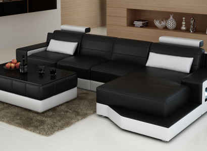 Leather sofa couch living landscape corner sofa modern corner set decor design