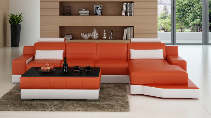 Leather sofa couch living landscape corner sofa modern corner set decor design