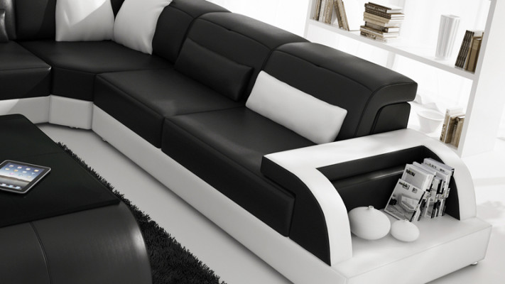 Leather sofa couch living landscape corner sofa corner modern decor suite design