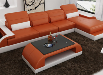 Leather sofa couch living landscape corner sofa corner set design modern sofa L6012C