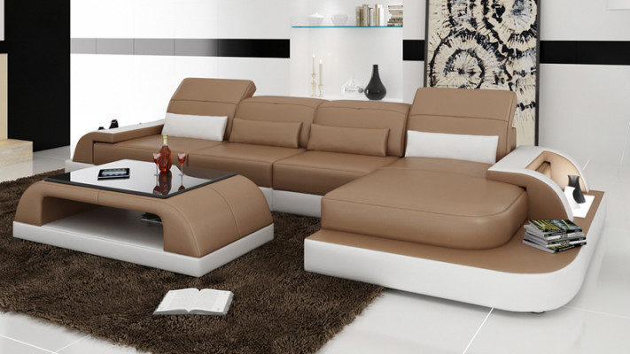 Leather sofa couch living landscape corner sofa corner set design modern sofa L6012C
