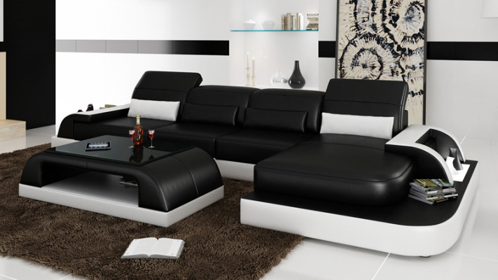 Leather sofa couch living landscape corner sofa corner set design modern sofa L6012C