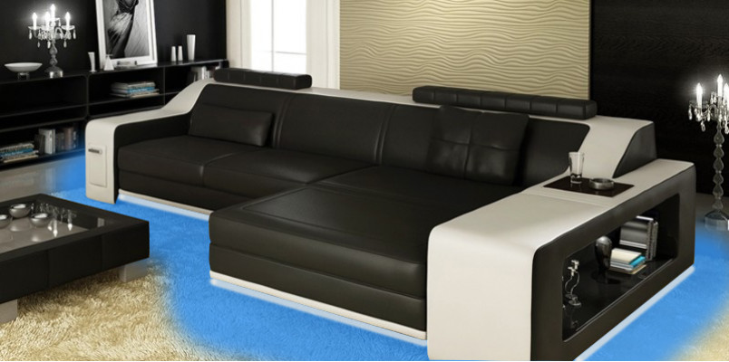 Design corner sofa couch upholstery seat corner set sofas leather textile Themar WG